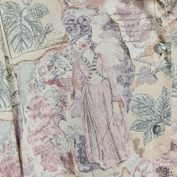 LAURA ASHLEY Vintage Y2K Blouse 100% Wool Size 6 Chain Cuff Links Victorian RARE - Picture 3 of 13